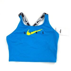 Nike Swim Pixel Swoosh Women's Racerback Crop Top -‎ Blue Extra Large XL